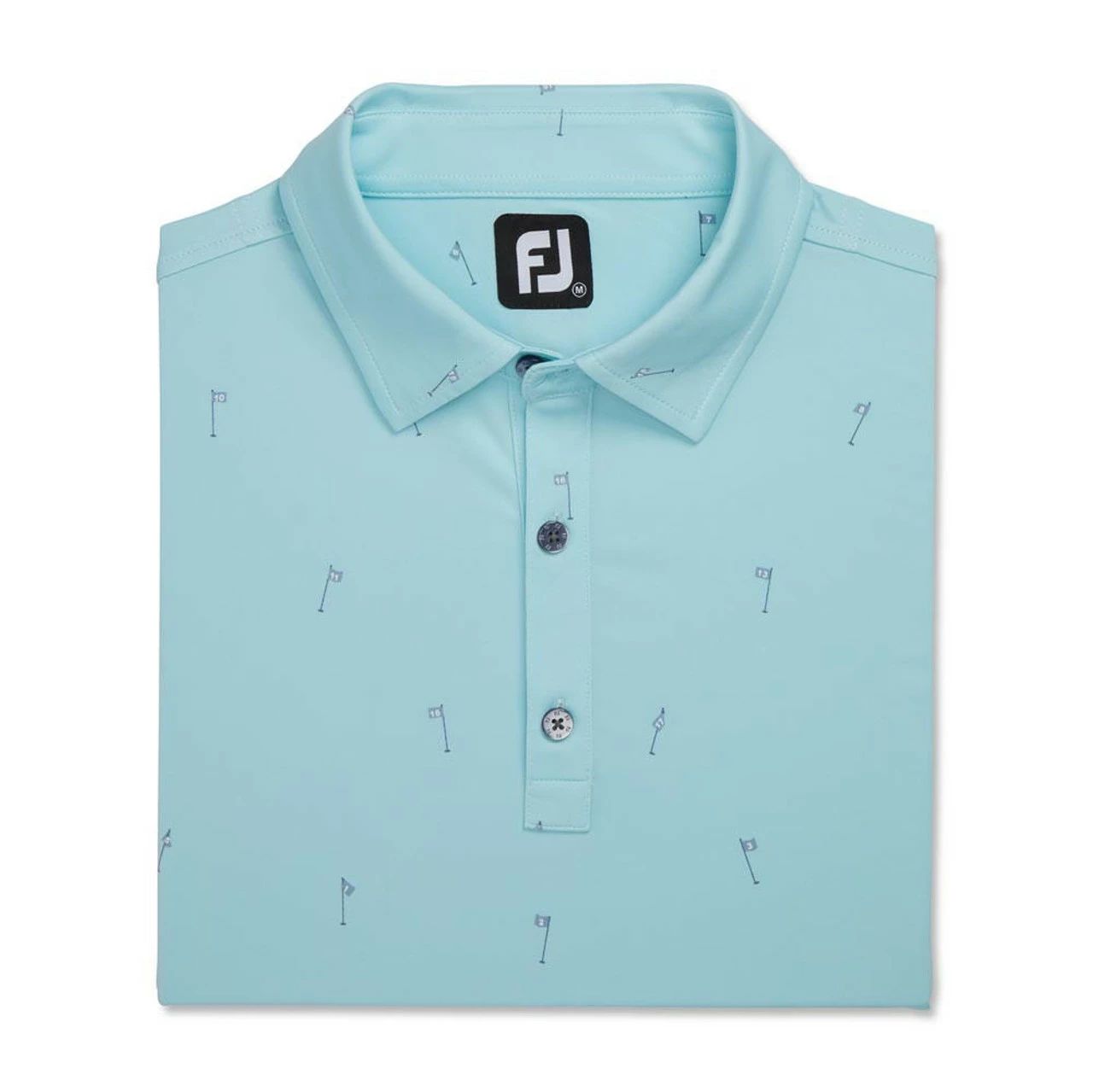 FootJoy 18 Holes Print Lisle Self Collar Polo - Image 4