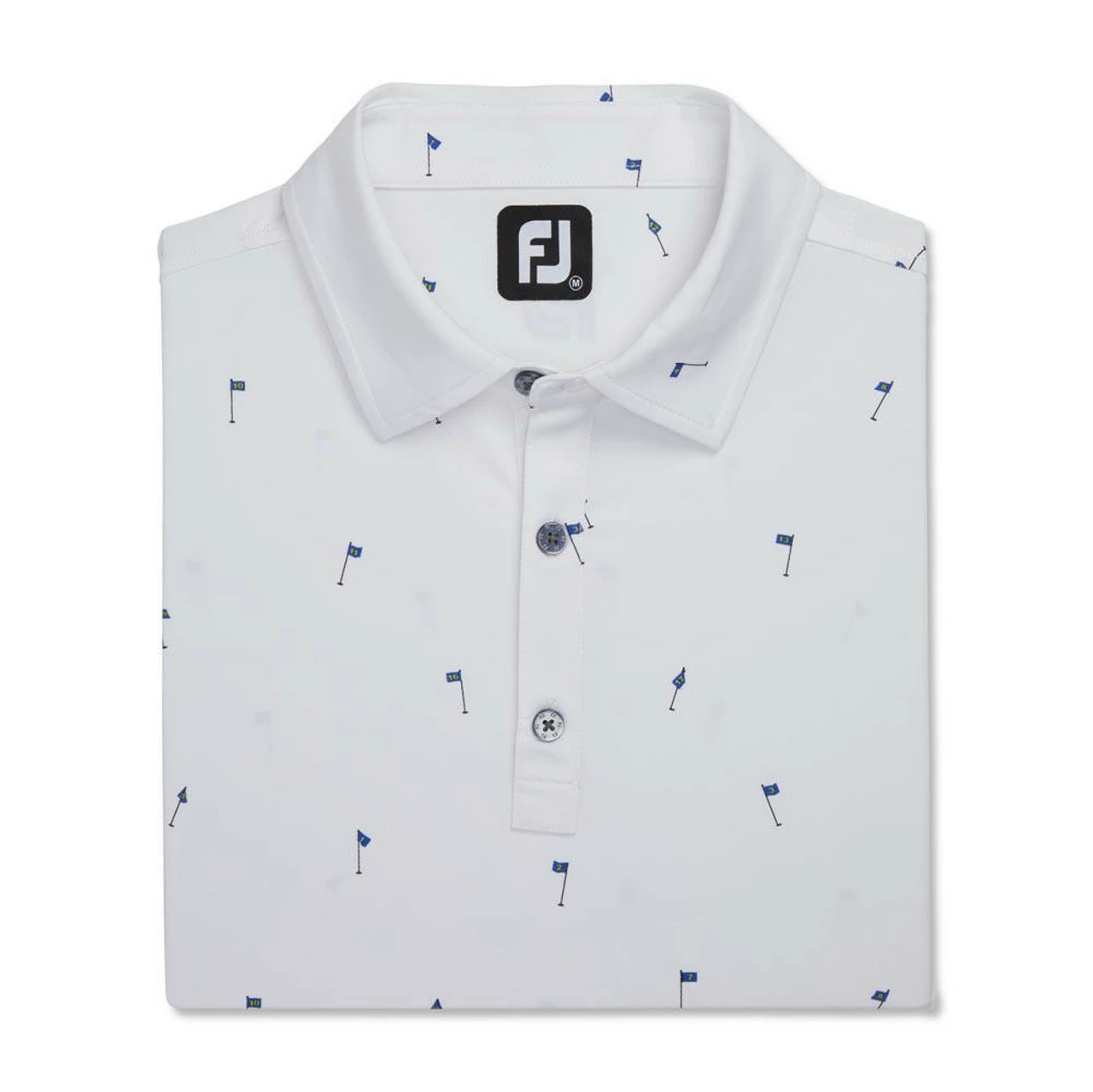 FootJoy 18 Holes Print Lisle Self Collar Polo - Image 8