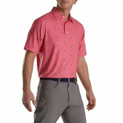 FootJoy Cactus Print Lisle Self Collar Polo