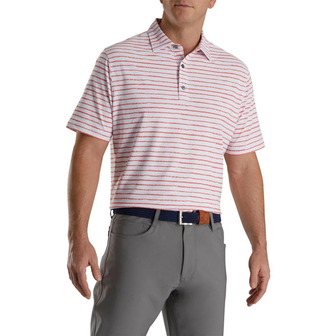 FootJoy Chalk Line Print Stretch Pique Self Collar Polo - Image 5