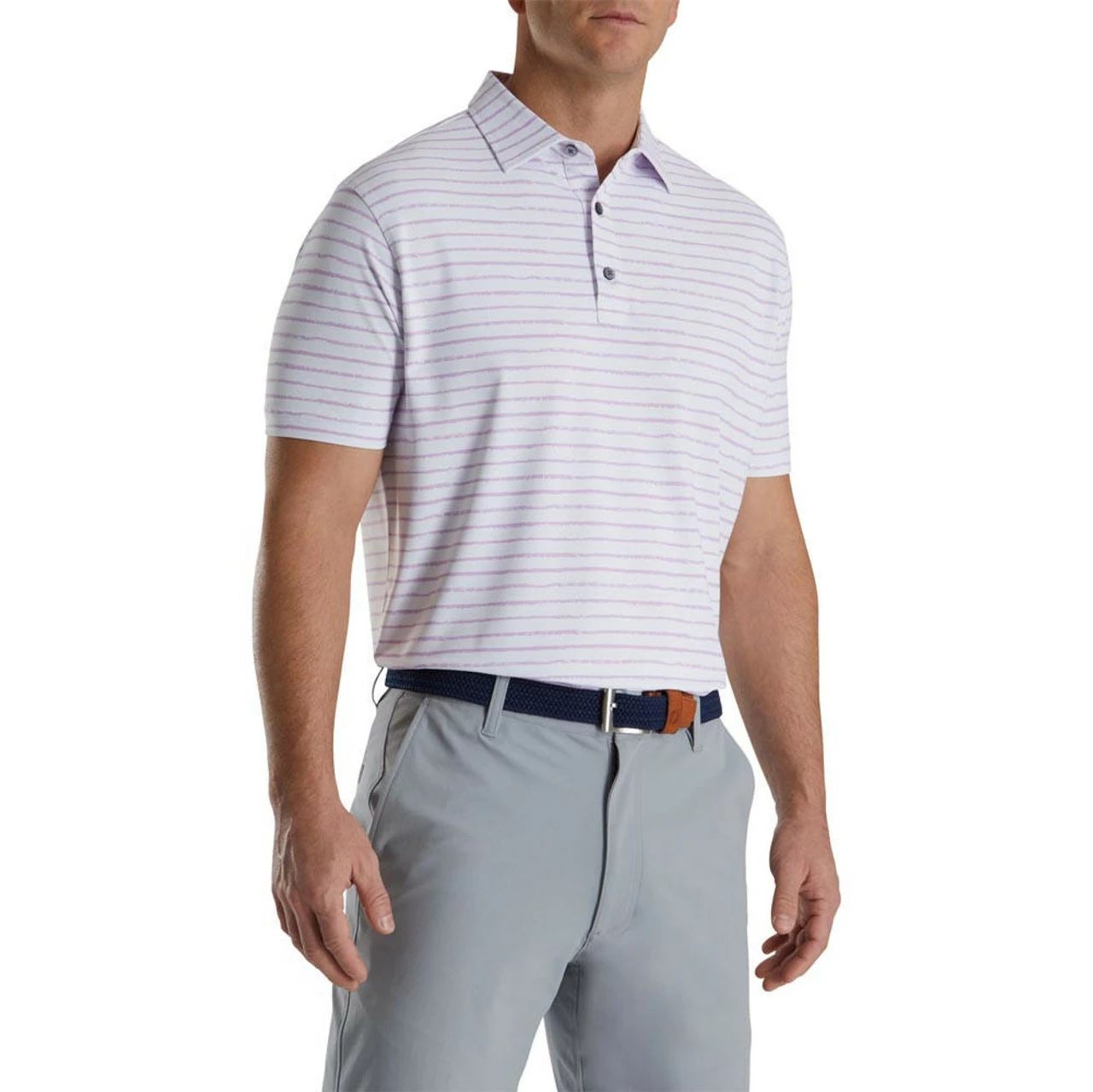 FootJoy Chalk Line Print Stretch Pique Self Collar Polo