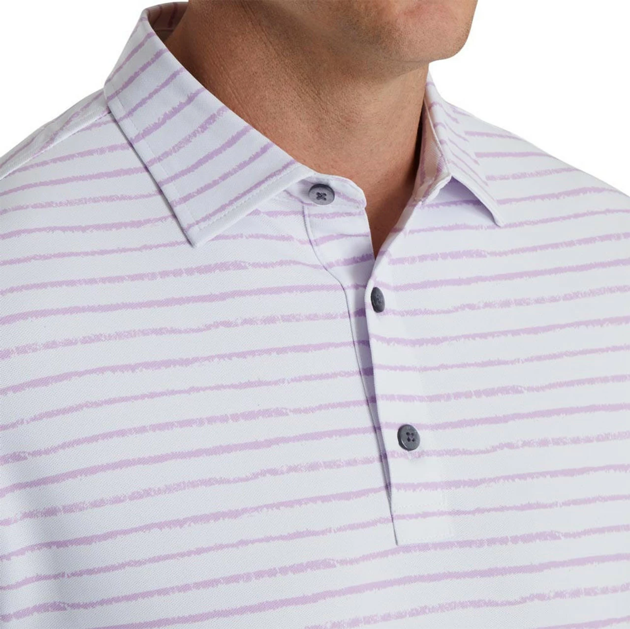 FootJoy Chalk Line Print Stretch Pique Self Collar Polo - Image 3