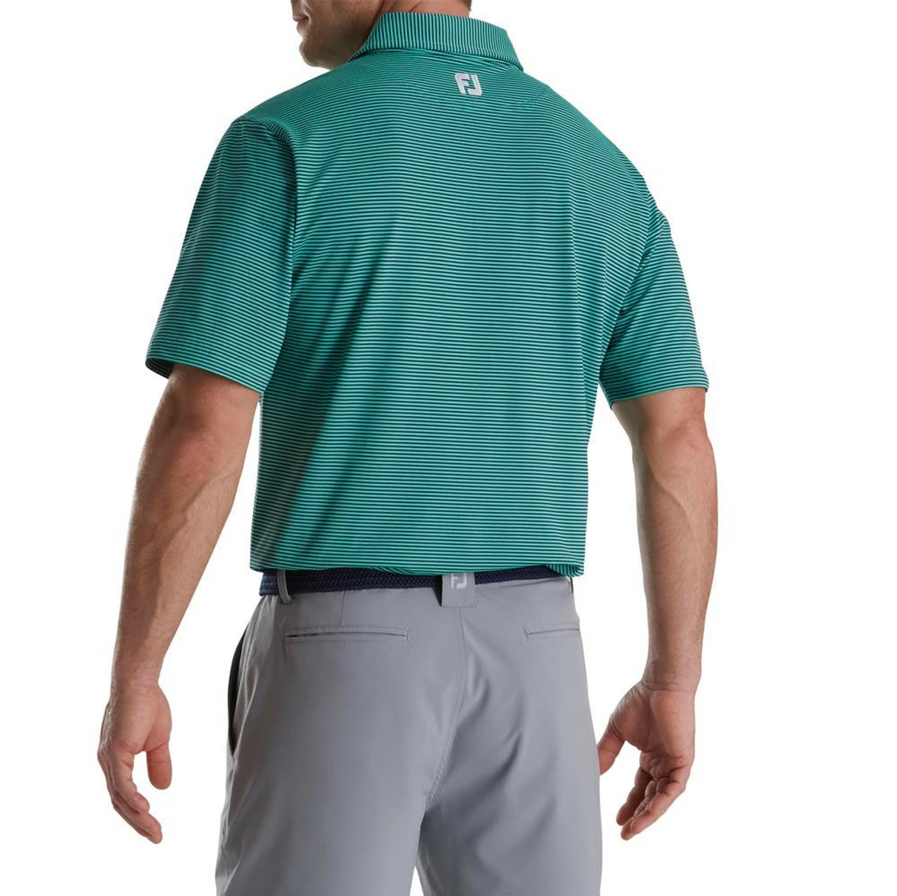 FootJoy Feeder Stripe Mix Stretch Pique Self Collar Polo - Image 6