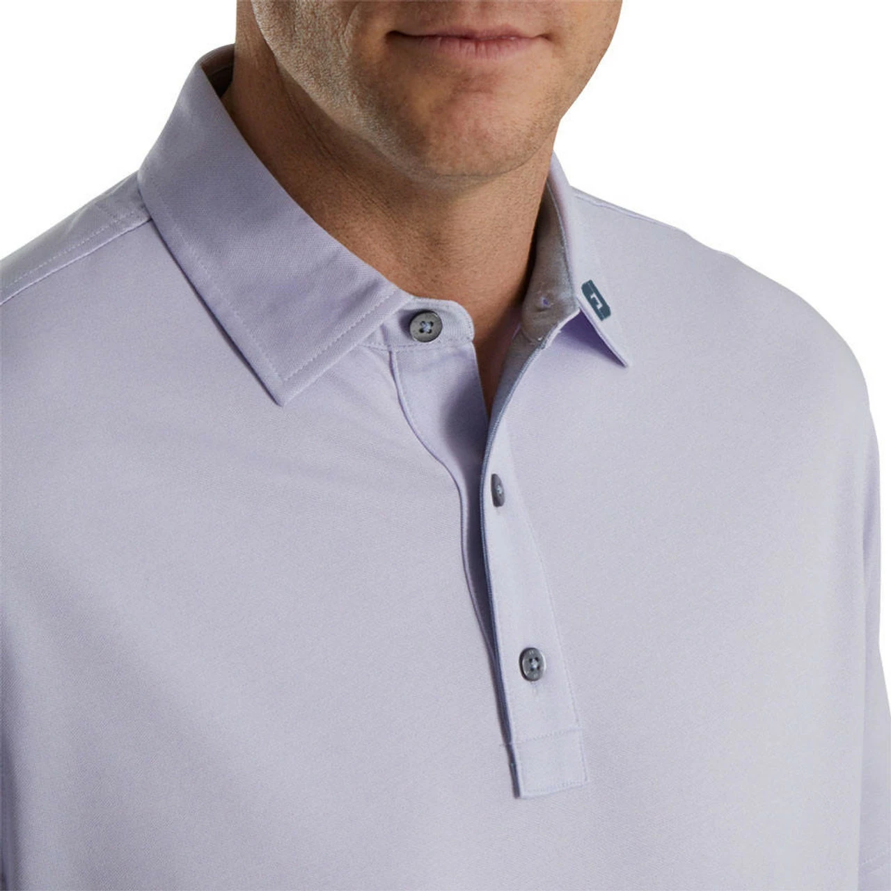 FootJoy Heather Stretch Pique Solid Self Collar Polo - FJ Logo - Image 3