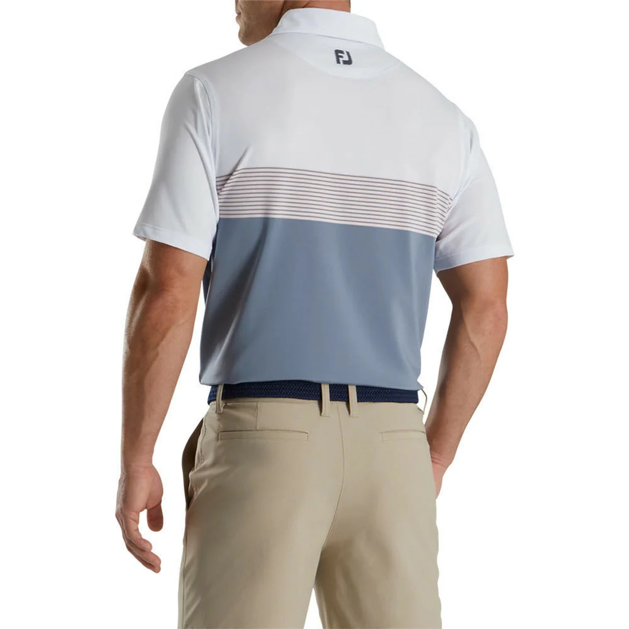 FootJoy Lisle Color Block Self Collar Polo - FJ Logo - Image 3