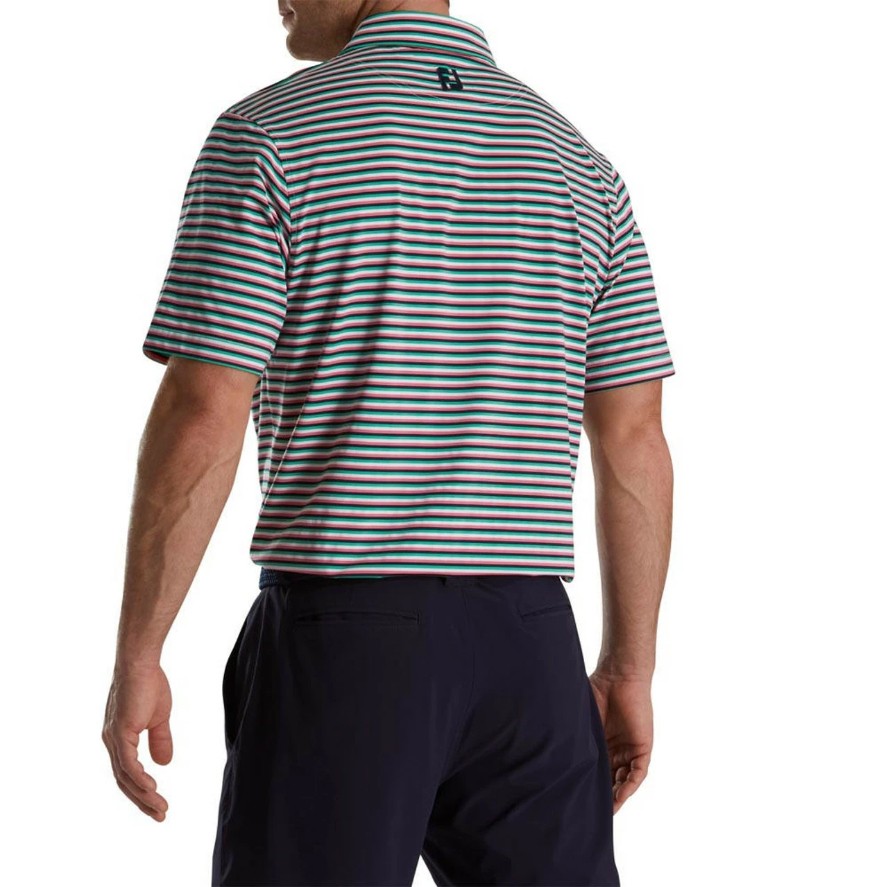 FootJoy Multi Stripe Lisle Self Collar Polo - Image 2