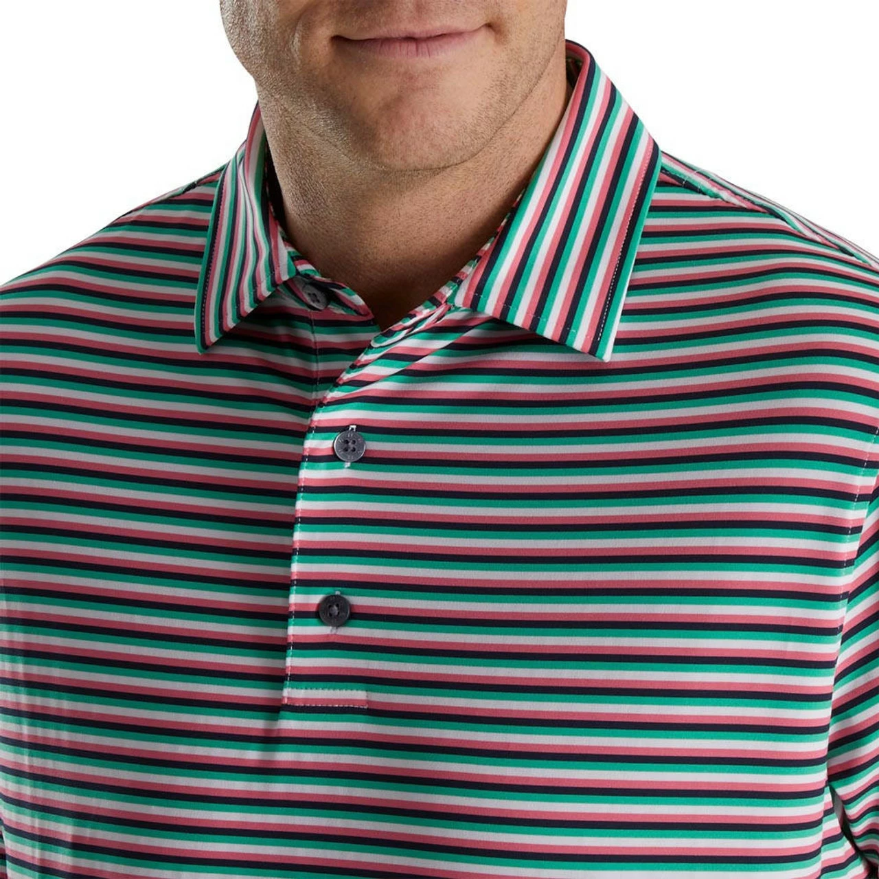 FootJoy Multi Stripe Lisle Self Collar Polo - Image 3