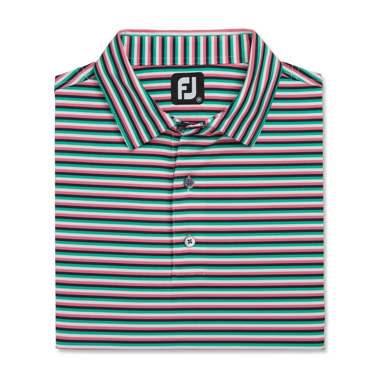 FootJoy Multi Stripe Lisle Self Collar Polo - Image 4