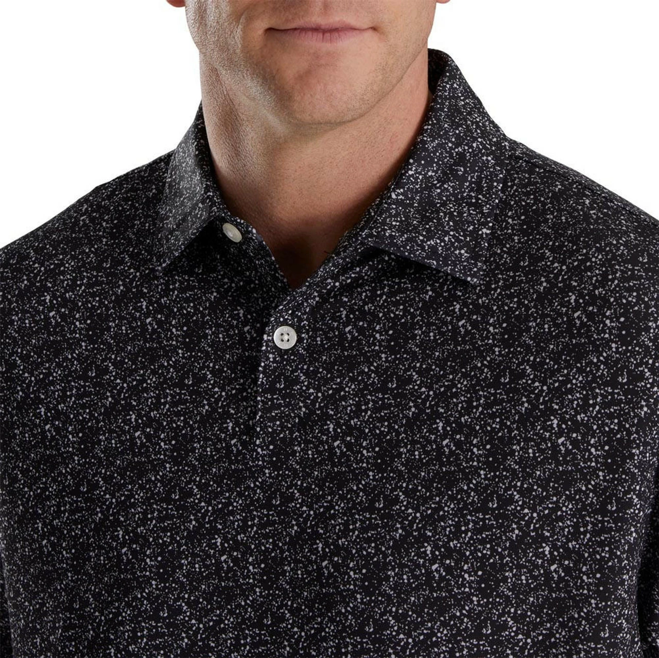 FootJoy Paint Splatter Print Lisle Self Collar Polo - Image 3