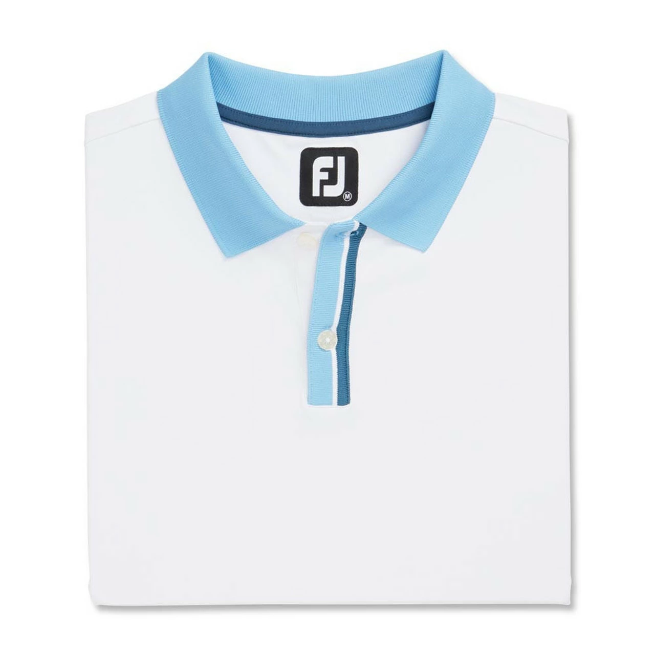 FootJoy Solid Stretch Pique With Stripe Placket Knit Collar Polo - Image 8