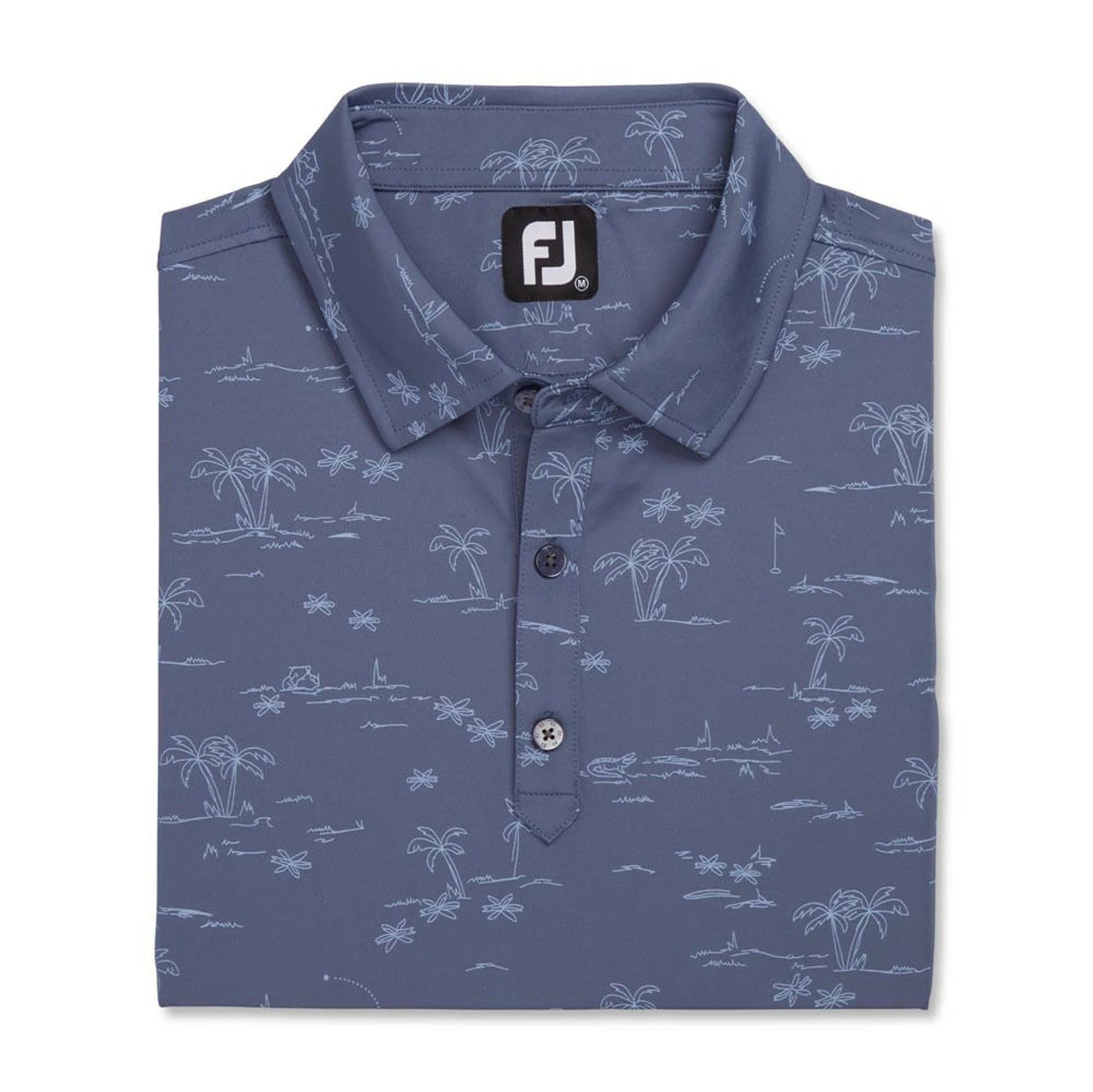 FootJoy Tropic Golf Print Lisle Self Collar Polo - Image 12