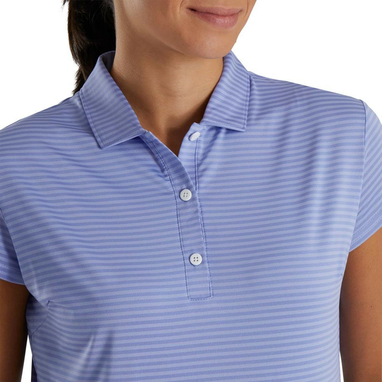 FootJoy Women's Cap Sleeve Tonal Stripe Polo - Image 7