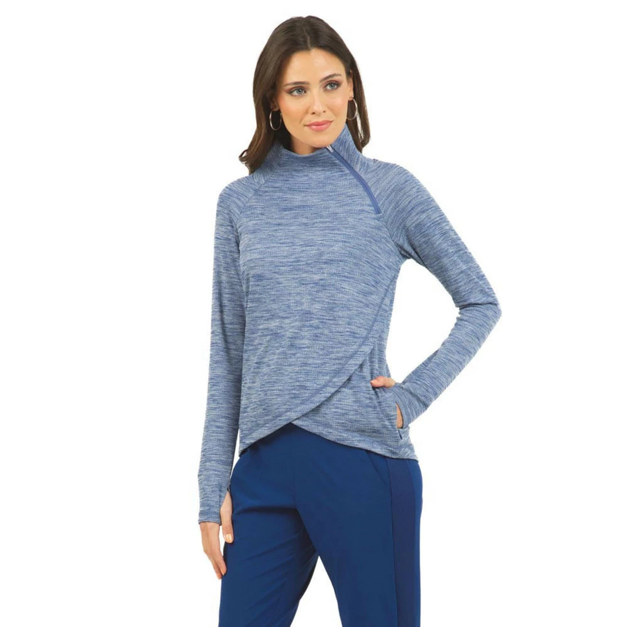 IBKUL Asymmetrical Zip Pullover - Image 2