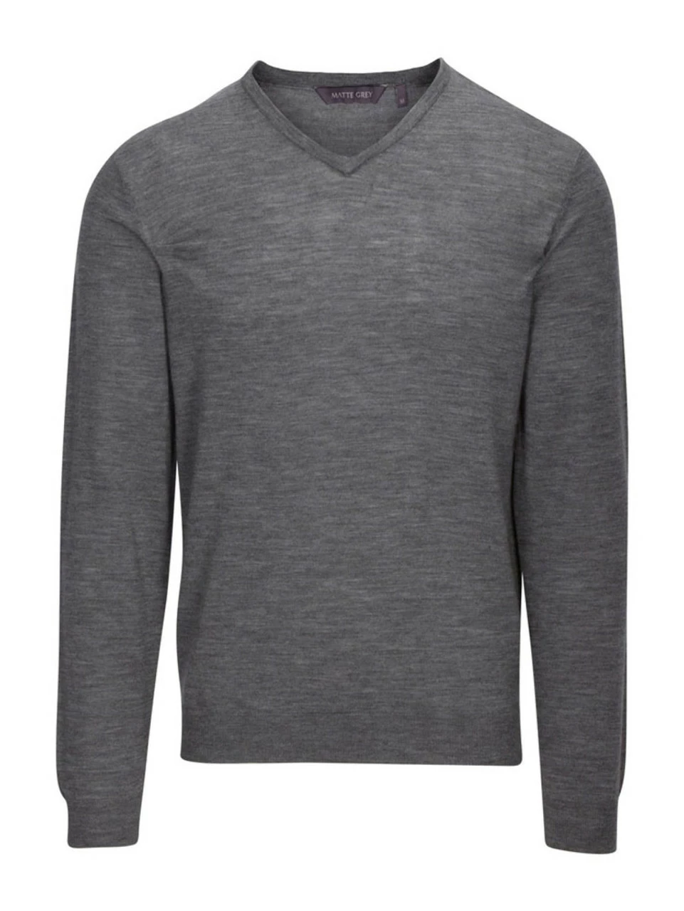 Matte Grey Ridge Long Sleeve V-Neck