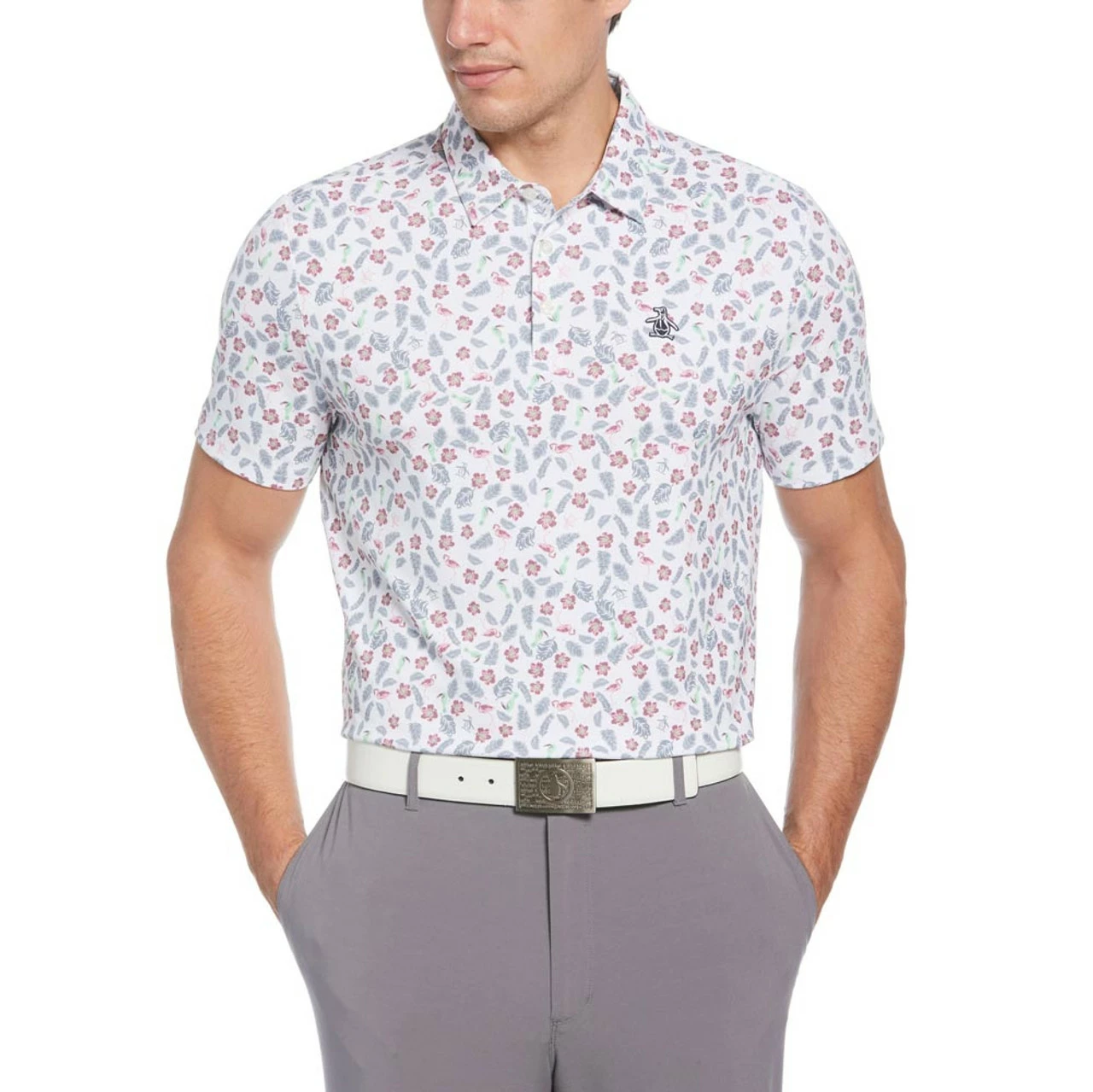 Original Penguin Whimsical Tropical Print Polo - Image 3